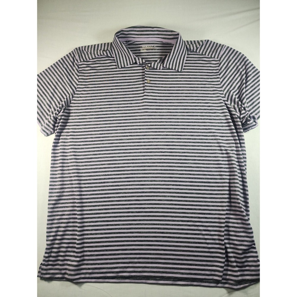 Nike Golf Tour Performance Dri-FIT Polo Shirt Mens XXL Purple Black Striped XXL